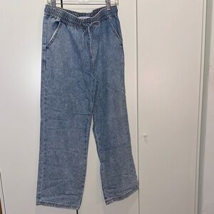 Drawstring denim pants